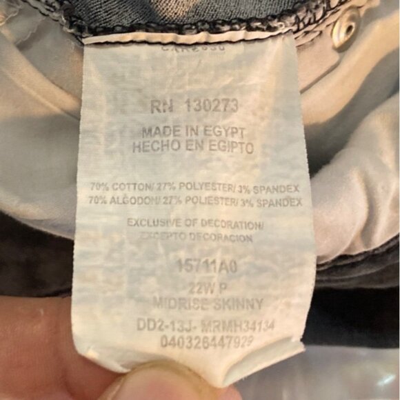 Riders By Lee Women's Jeans 22W Black Denim Mid Rise Skinny Classic Casual Y2K - Picture 3 of 16